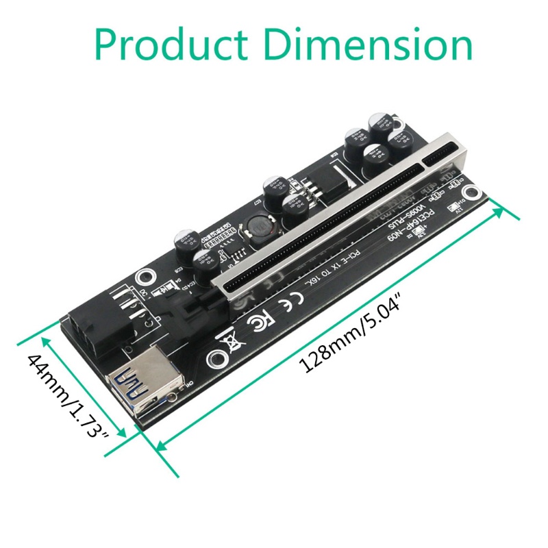 Btsg 6pin Card 15pin PCIE 1X 4X 8X 16x EPCI-E Riser Extender Kawat PCIE USB 3.0 PCI E Riser Gold Graphic Card 6pin Port