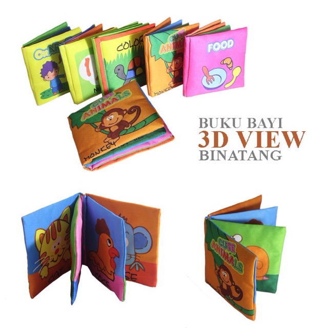 Buku bantal bayi buku kain softbook animals