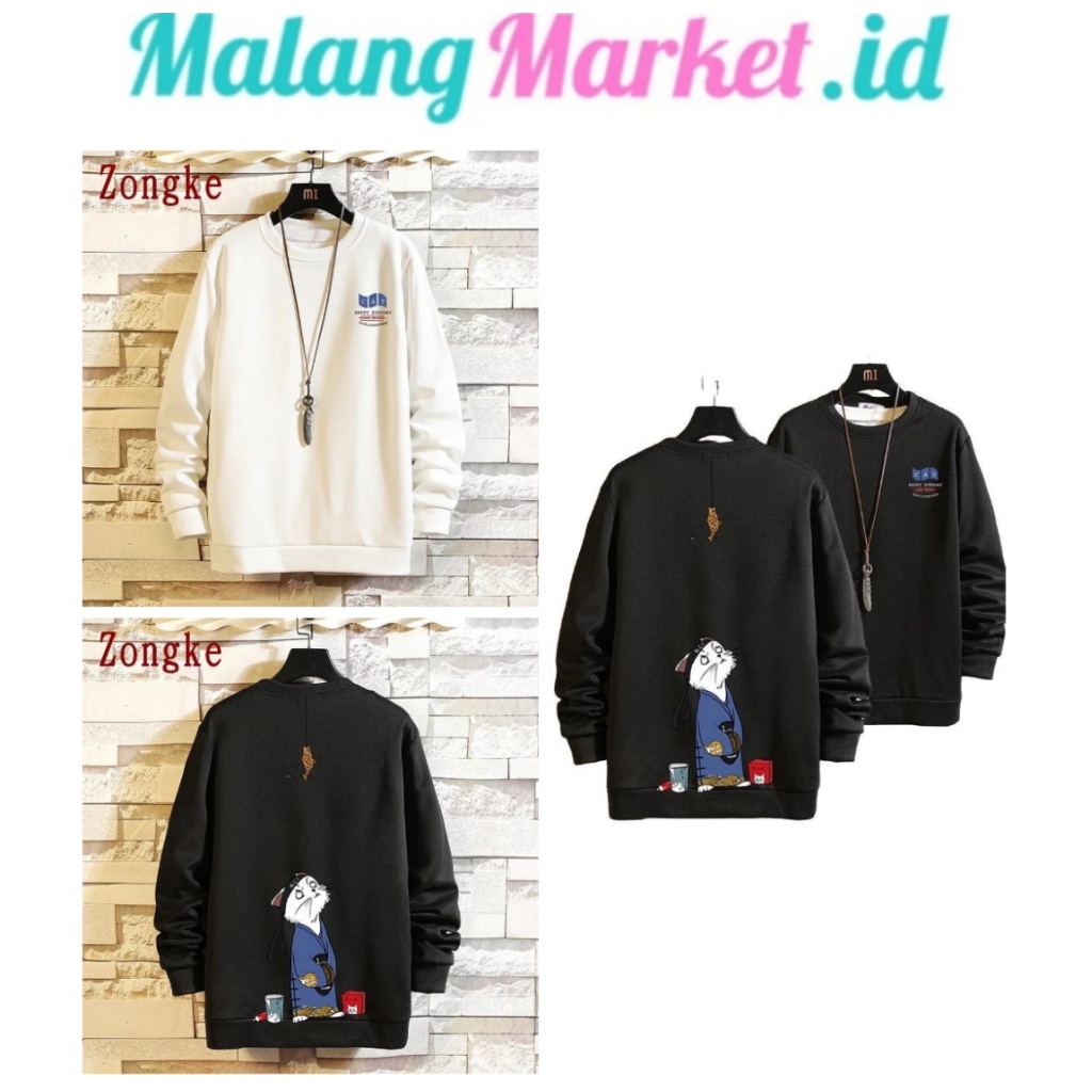 [COD] Sweater Sweter Keren Crewneck Pria Big Size Zongke Cat Size L XL XXL Premium Quality