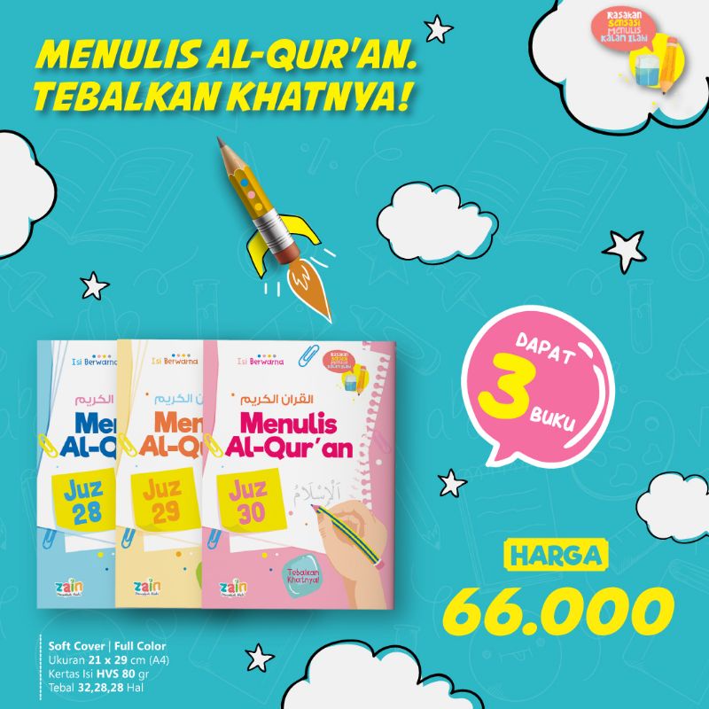 Menulis Alquran Buku Al quran Tulis Juz 28 29 30