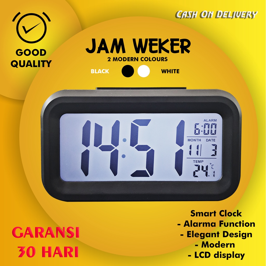 Jam Meja Digital Weker LED Digital Clock Digital Smart Alarm Kotak