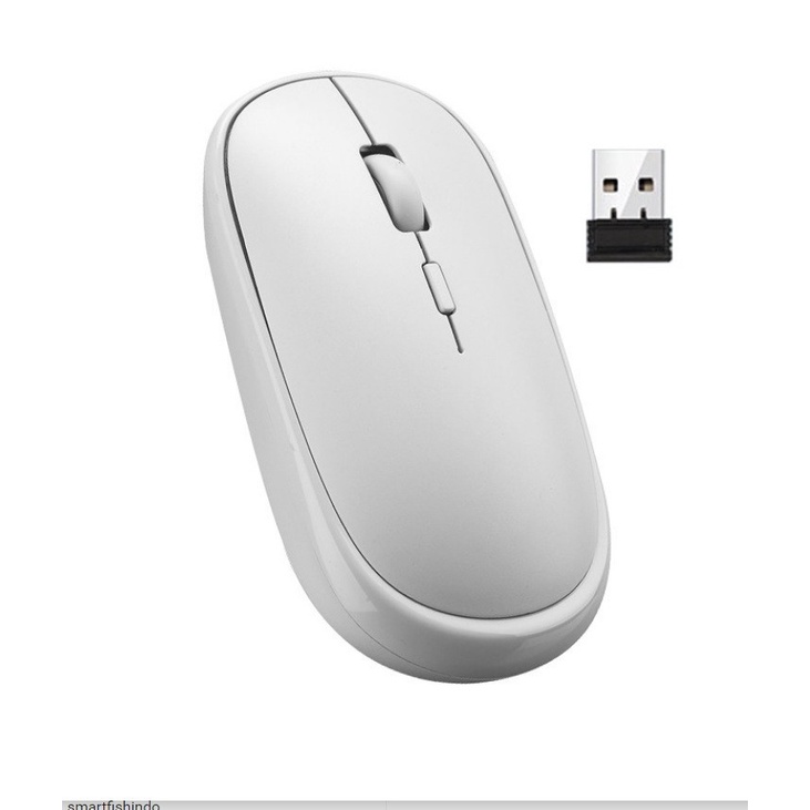 Wireless Optical Mouse Macaron Minimalis Design For PC Komputer Laptop - Putih