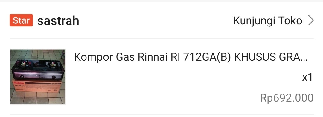 Kompor Gas Rinnai Ri 712ga(b) Khusus Grab/gosend Ri 712 Ga Ri 712 Gab Kompor Gas Kaca