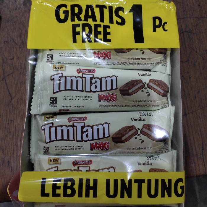 

504ekh Tim Tam Maxi Vanila Cream - Kemasan Ekonomis - Max Banget Cokelatnya. 6J