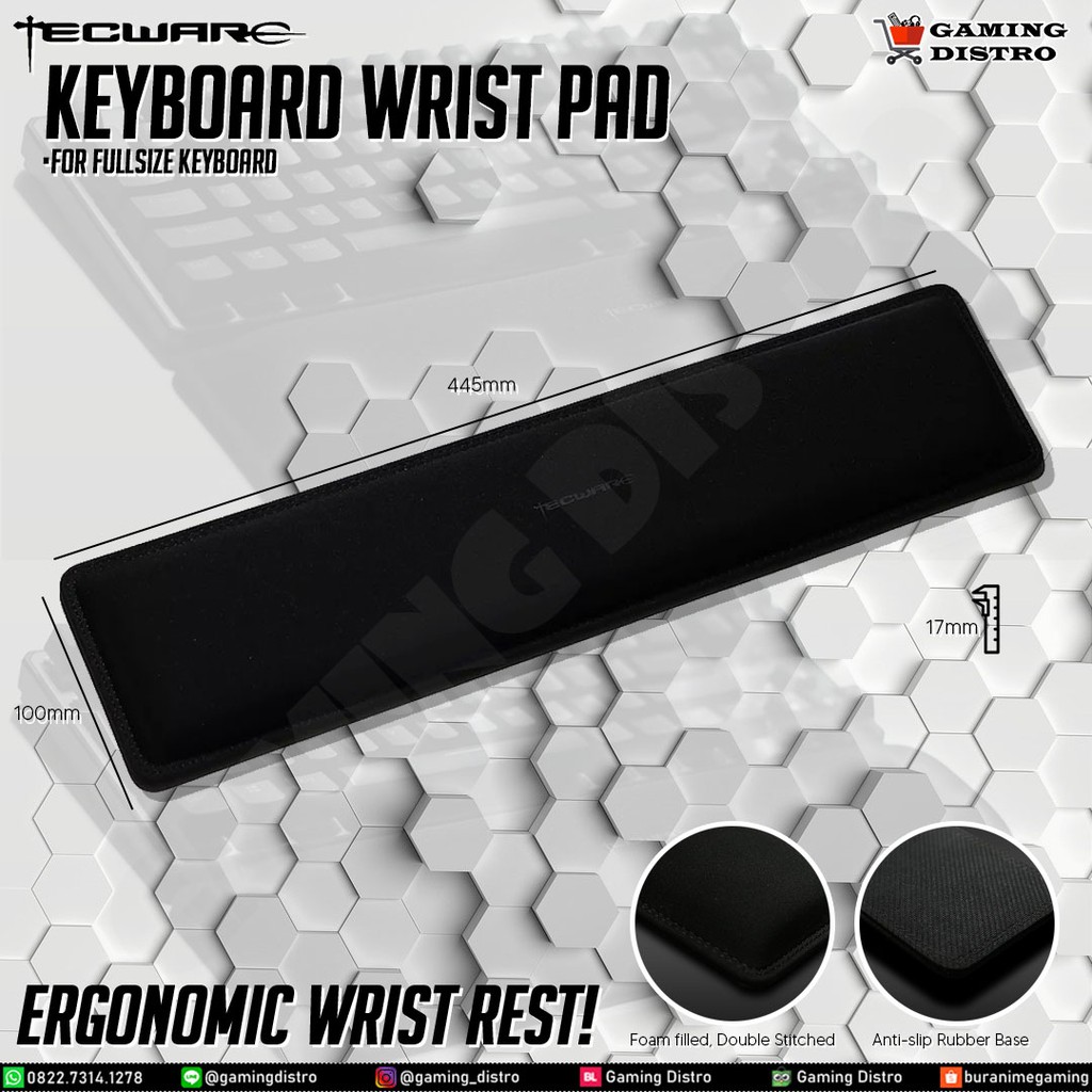 Tecware Wrist Rest Keyboard Fullsize - Sandaran Tangan Keyboard Fullsize