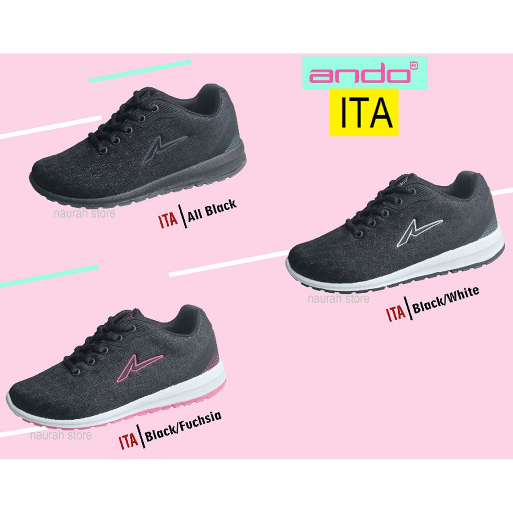 SEPATU WANITA ANDO ARVA &amp; ITA 100% ORIGINAL SNEAKERS SPORTY BARU KUALITAS IMPORT DISKON PROMO MURAH