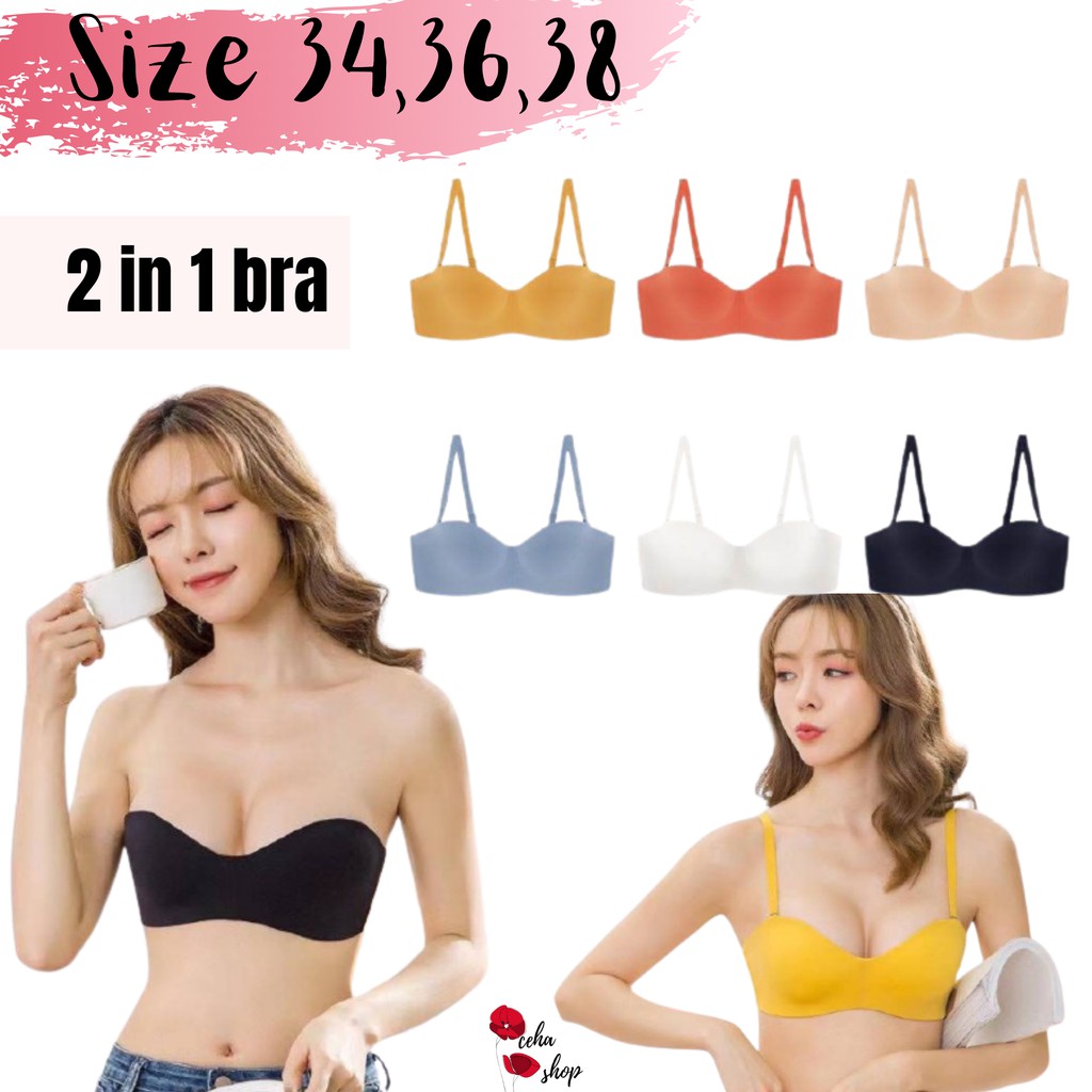 Strapless Bra Tanpa Tali BH Seamless tanpa kawat kekinian Korean Style Pakain Dalam Wanita Kemben