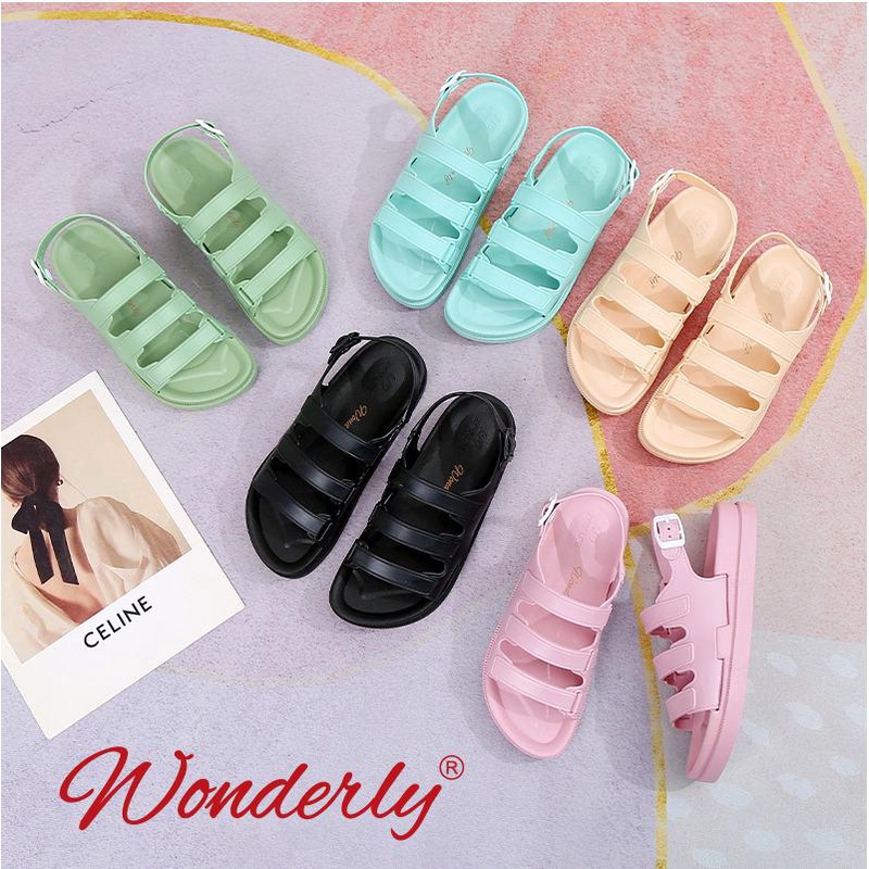 1962-WL2 [WODERLY] Sepatu Sendal Selop Karet Jelly Wanita Wonderly Sandal Slop Jelly Cewek