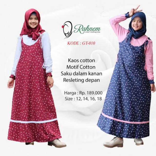 BISA COD - GAMIS REMAJA RAHNEM GT 10 Marun - Navy / DRESS / FASHION ANAK FASHION MUSLIM