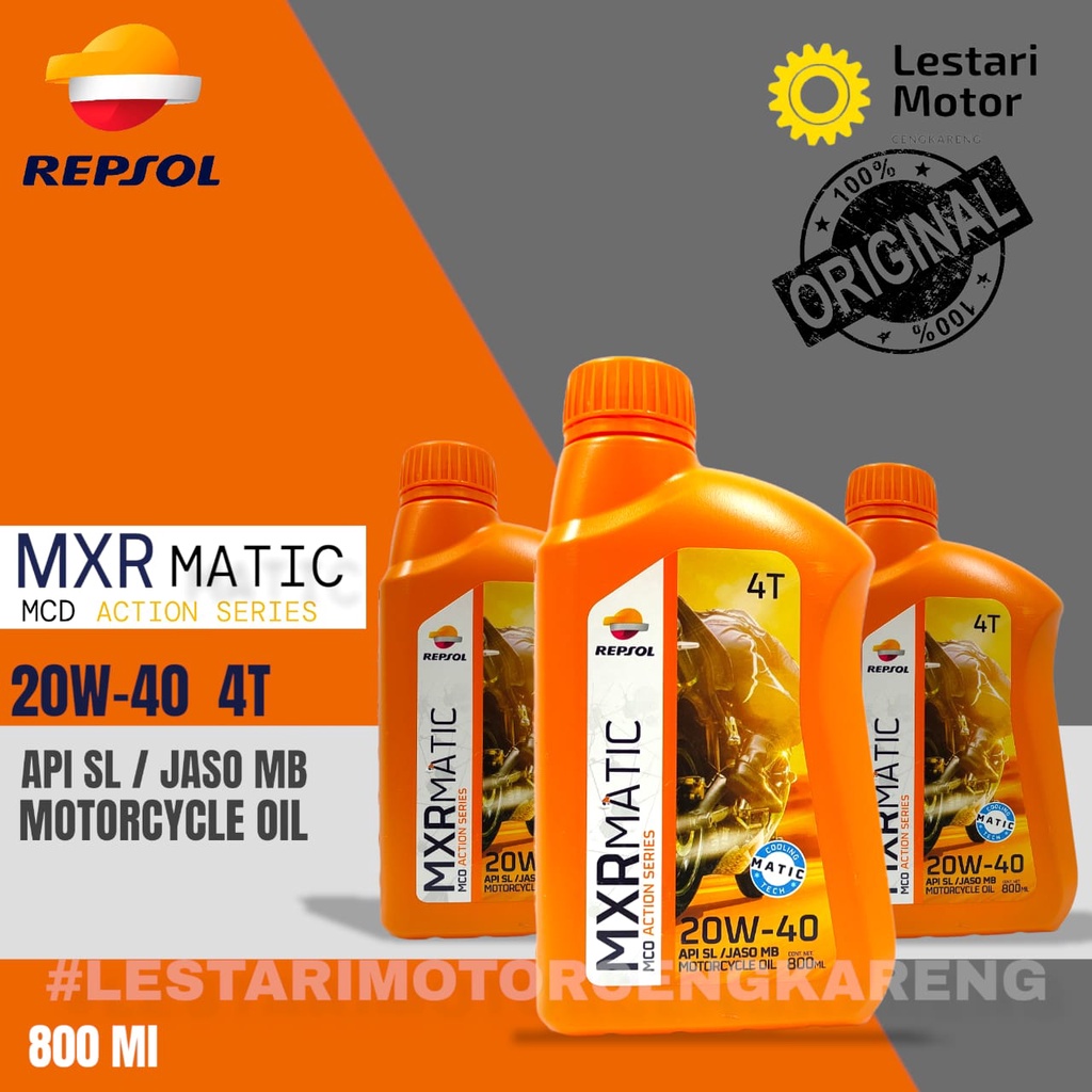 OLI REPSOL MATIC MXR 20W40 800ML MOTOR MATIK DENGAN COOLING TEKNOLOGI