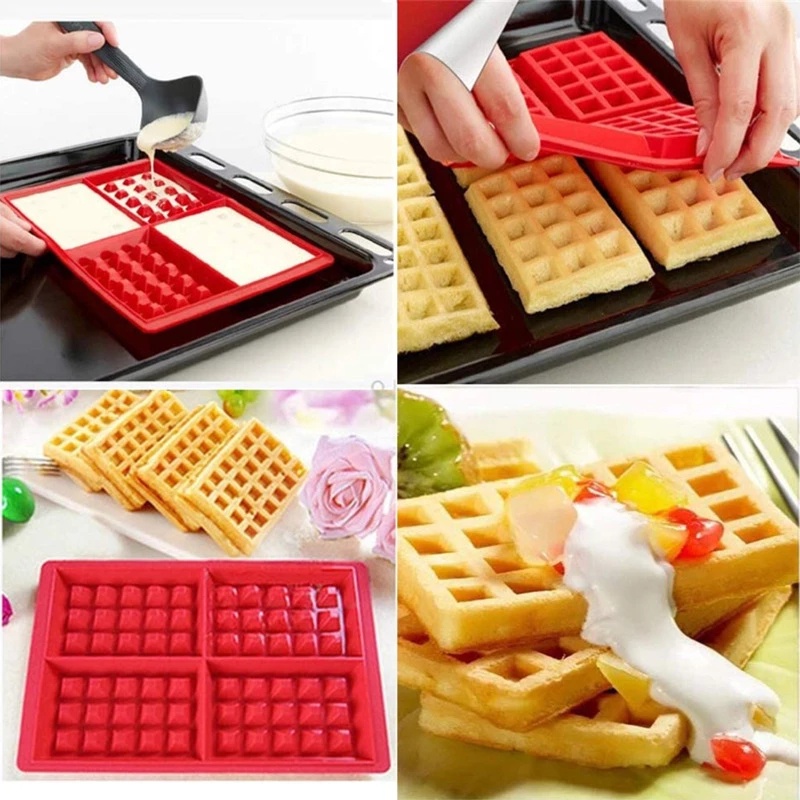 Cetakan Waffle / Muffin Diy Anti Lengket Reusable