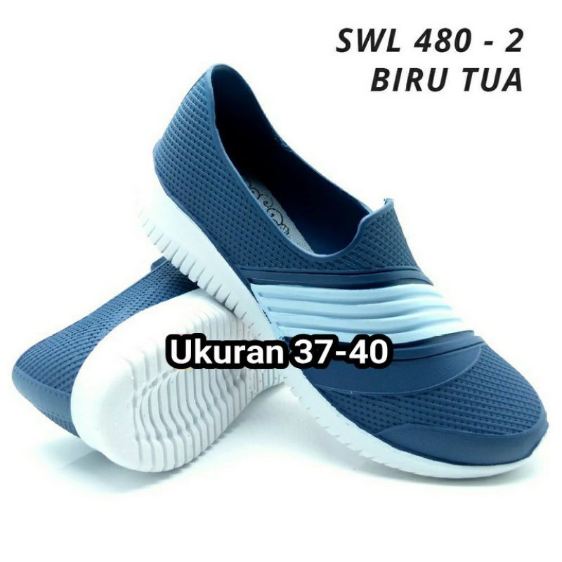 (COD) TERMURAH Sepatu Karet Wanita Santai Slip On ATT SWL 480