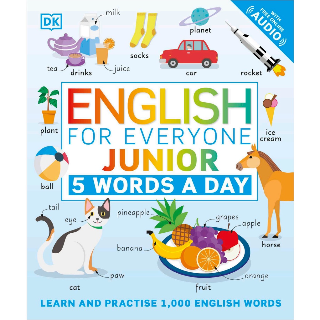 English for Everyone: Junior Beginner's Course, 5 Words a Day, English Dictionary | Belajar Bahasa Inggris Anak For Kids Buku Bahasa Inggris-5 Words a Day