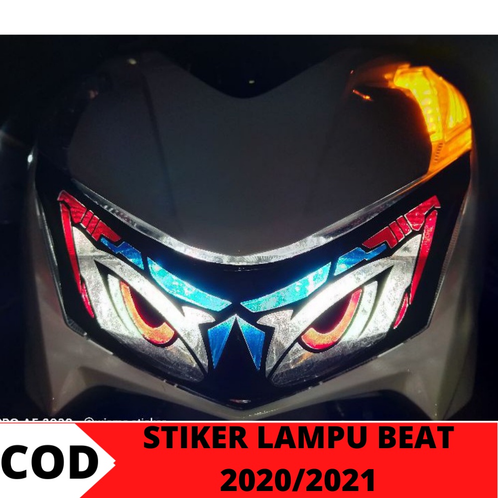 stiker lampu beat/ lampu beat/ variasi motor beat/ decal motor beat/ lampu motor beat 2020-2021