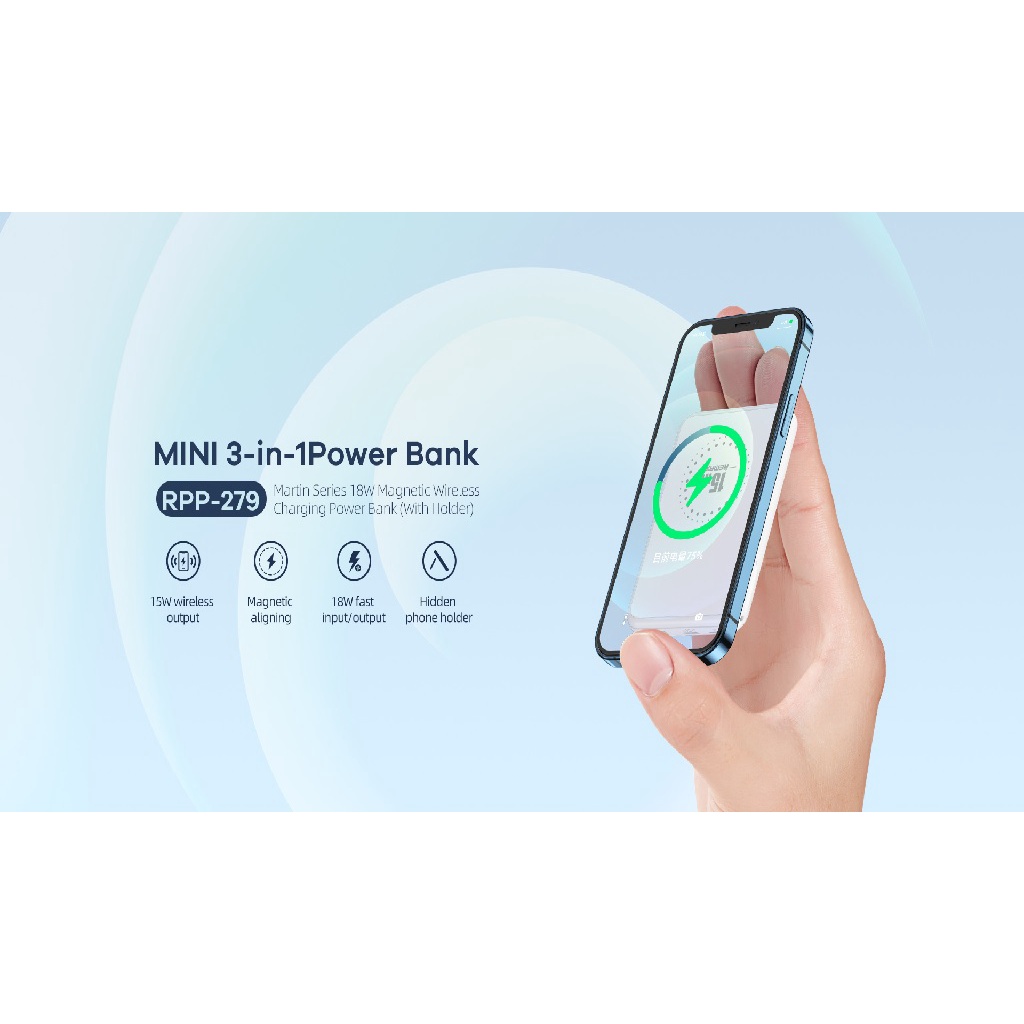 REMAX RPP-279 MARTIN SERIES 18W - 5000mAh Wireless Charging Powerbank