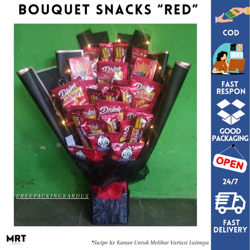 

BUKET SNACK | BOUQUET SNACKS XL | BUKET SNACK MERAH| HADIAH WISUDA