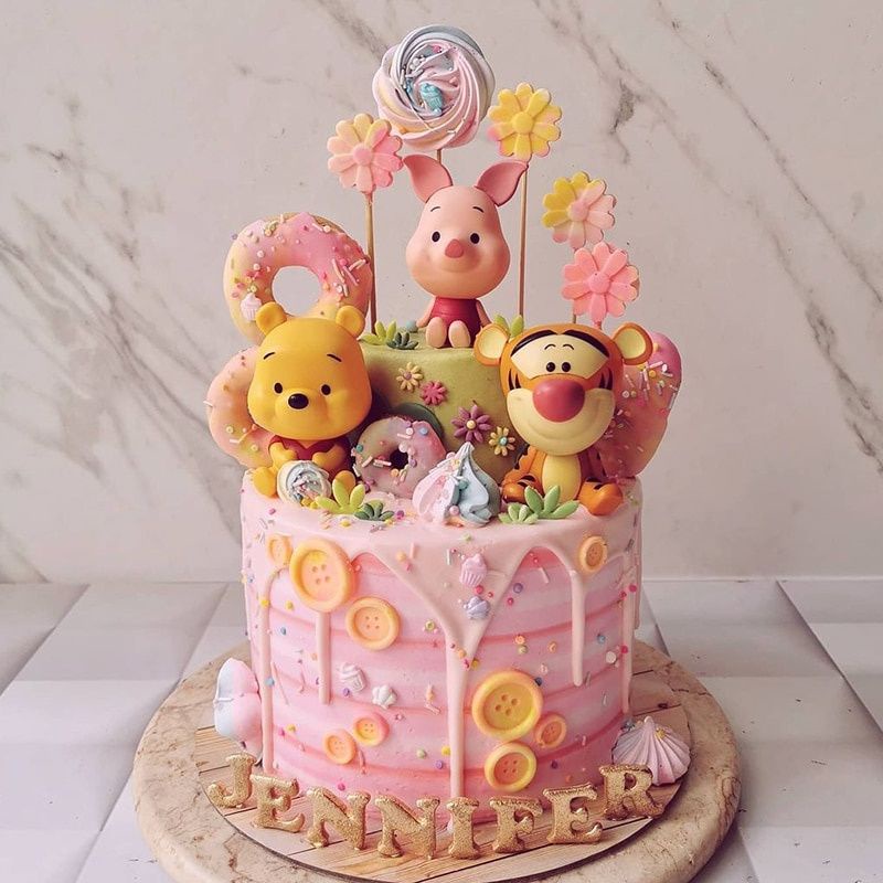 Topper Cake Pooh / Tiger / Piglet Dekorasi Kue Ulang Tahun Anak