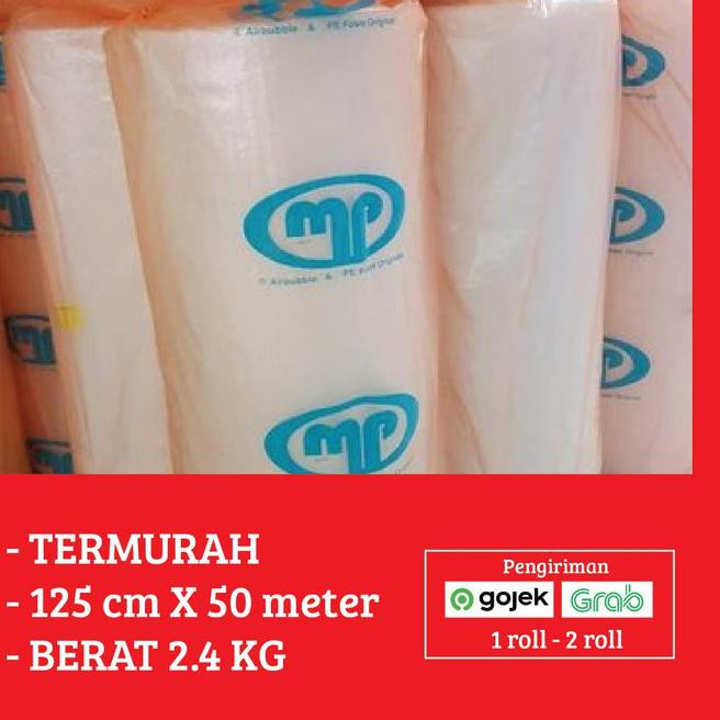 

[ 12.12 BIG SALE ]!164LI Plastik Buble Bubble Wrap Roll Bening Murah 125x50 125cmx50m - Putih