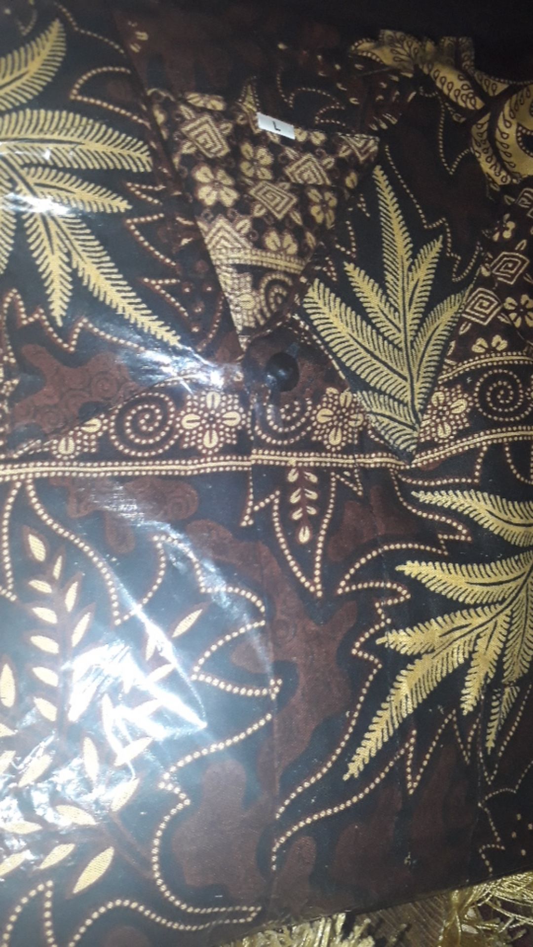 Kemeja Batik Pria Lengan Pendek Motif Daun Jati