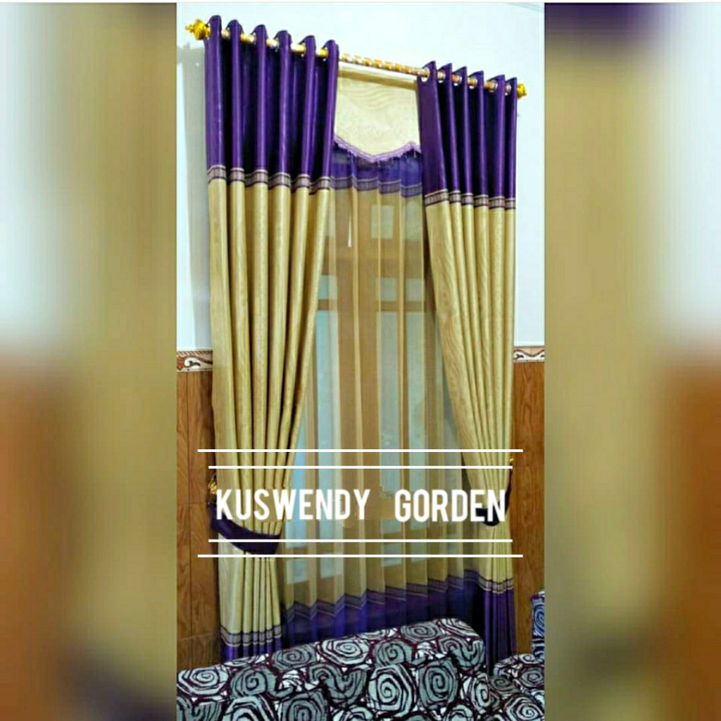 Gorden Blackout Flat 100 x 250 cm Tinggi 2.5 meter Hordeng Jendela Pintu Tirai Minimalis