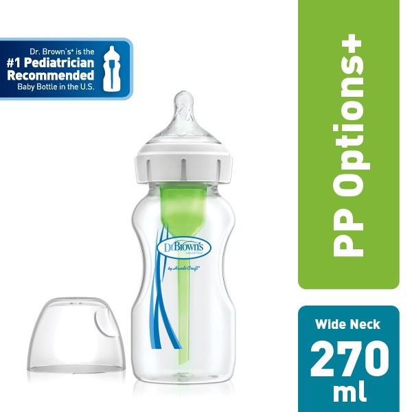 Dr.Browns 5oz / 9oz Options+ Baby Bottle PP Wide Neck WB91600/WB51600