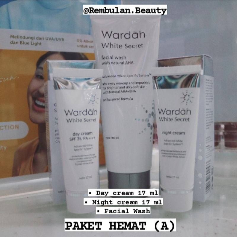 ☆ REMBULAN BEAUTY ☆ WARDAH PAKET HEMAT WHITE SECRET | SKINCARE | PENCERAH