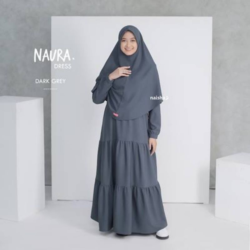 Gamis Naisha Hijrah_New Naura Dress Dark Grey