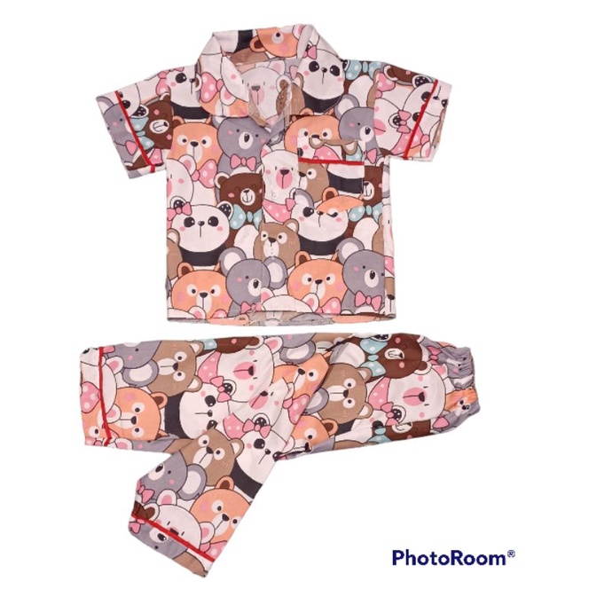 Piyama anak motif lengan pendek baju tidur anak laki laki perempuan pashion tidur anak baju anak sehari hari pakaian anak baju anak murah