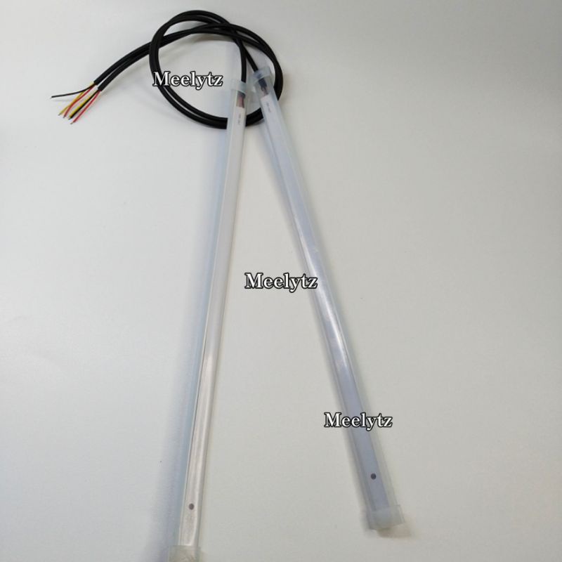 Sepasang Lampu LED Alis slim DRL Fleksibel waterproof 30cm, 60cm 2 warna running Headlamp motor mobil Slim Alis welcome - Lampu alis Led UNGU, ICE BLUE