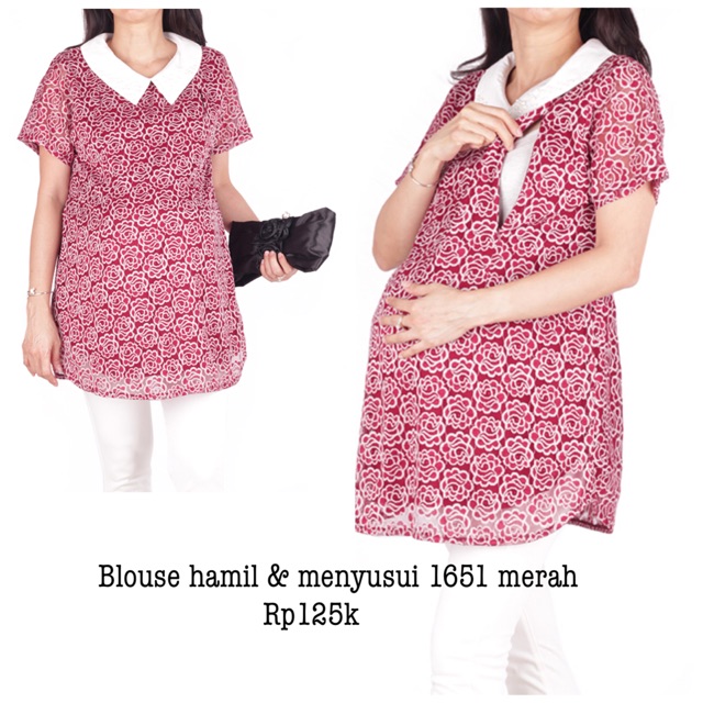 Blouse pesta hamil 1651 merah