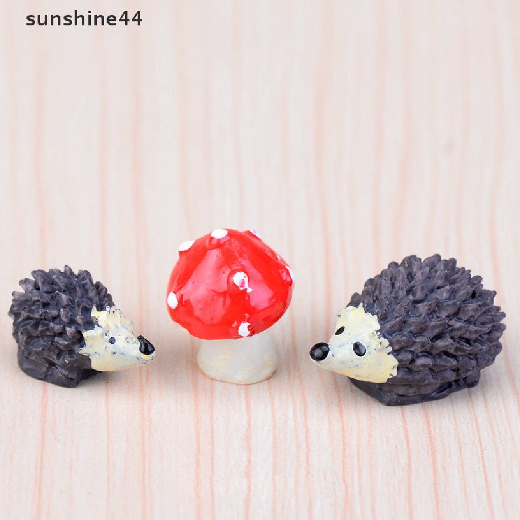 Sunshine 3Pcs Miniatur Landak Untuk Dekorasi Rumah Boneka