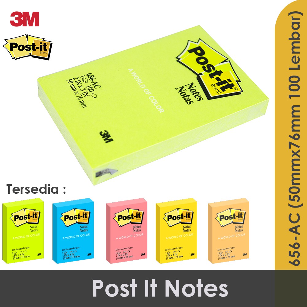 Post It 3M Stick Note 2x3 656-AC | Shopee Indonesia