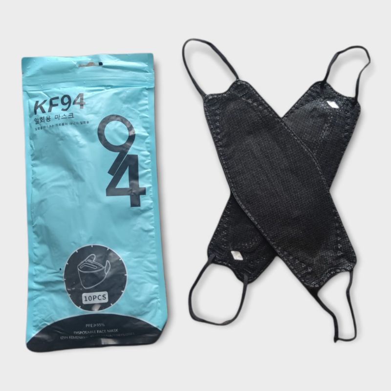 [4ply 10pcs❗️] Masker KF94 Hitam • Masker Korea Masker Evo 4ply