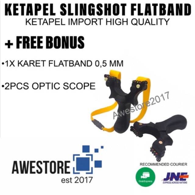 [Premium] Ketapel Slingshot Flatband ABS Import Peluru Pelor Karet