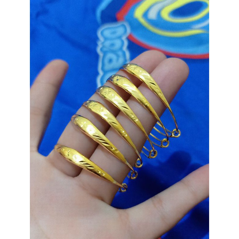 GELANG ANAK SELOT UKIR PERAK 925 LAPIS MAS 24K