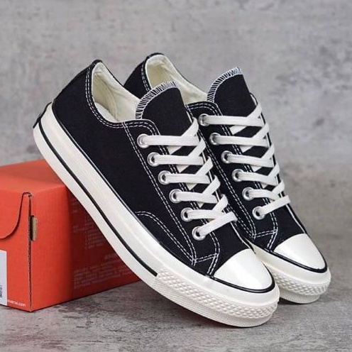 SEPATU CONVERSE 70S LOW BLACK WHITE EGRET PREMIUM BNIB GRADE ORIGINAL 100% MADE IN VIETNAM
