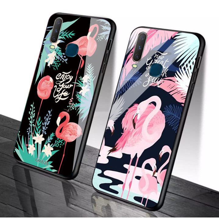 [K35] Soft Case Glass Flaming For Oppo/Vivo/Xiaomi/Samsung/Iphone/Realme