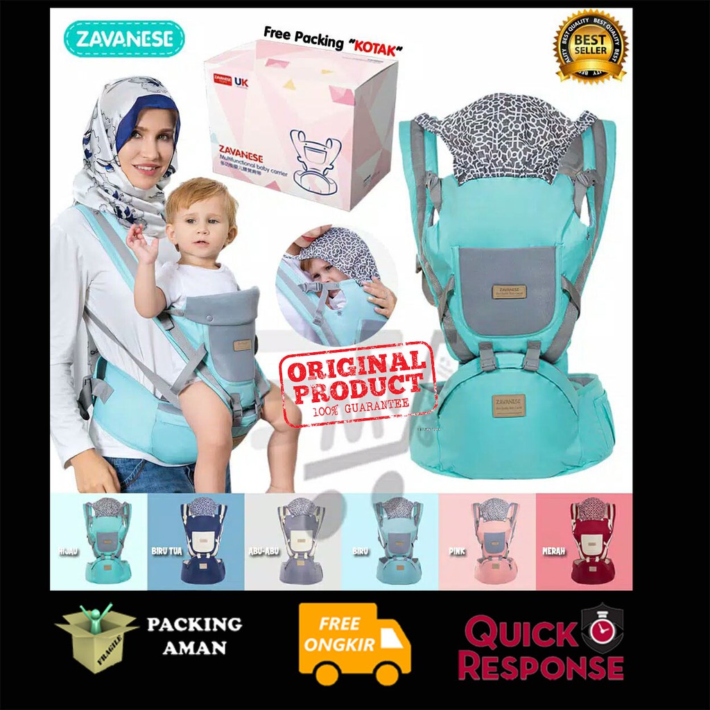 {PRODUK ORI} KADO ANAK Gendongan Bayi Hipseat Zavanese Kupluk Hoodie GENDONGAN ANAK BABY CARRIER