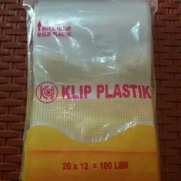 PLASTIK KLIP UKURAN 20X12 / PLASTIK OPP KLIP 12X20
