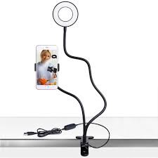 Ring Ligth Mini Tripod dan Ring Ligth Lazypod Jepit Meja 3 Mode Ligth