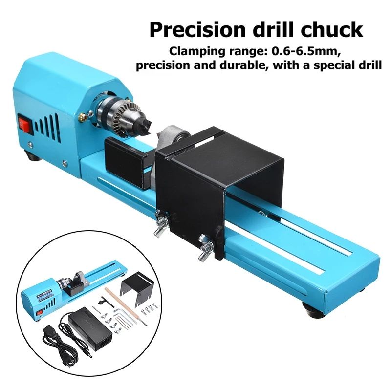 DC12-24V 150W Mesin Bubut Kayu Mini DIY Woodworking Mini Lathe Beads Manchine CNC Grinding Rotary