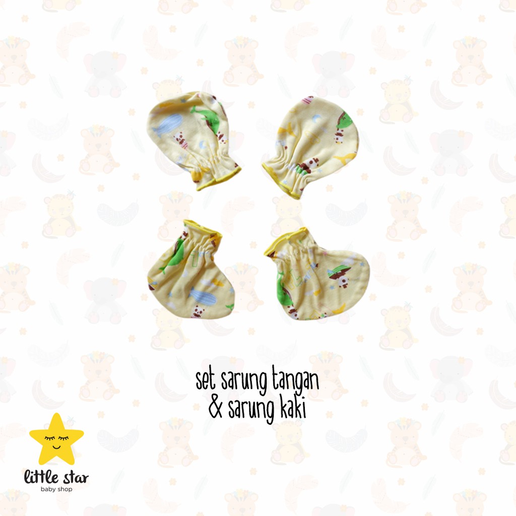 Set Sarung Tangan Sarung Kaki Bayi Y-lin Print