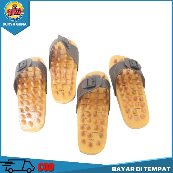 SANDAL REFLEKSI KAYU SANDAL TERAPI REMATIK SANDAL KESEHATAN BANGKIAK KAYU PIJAT TELAPAK KAKI