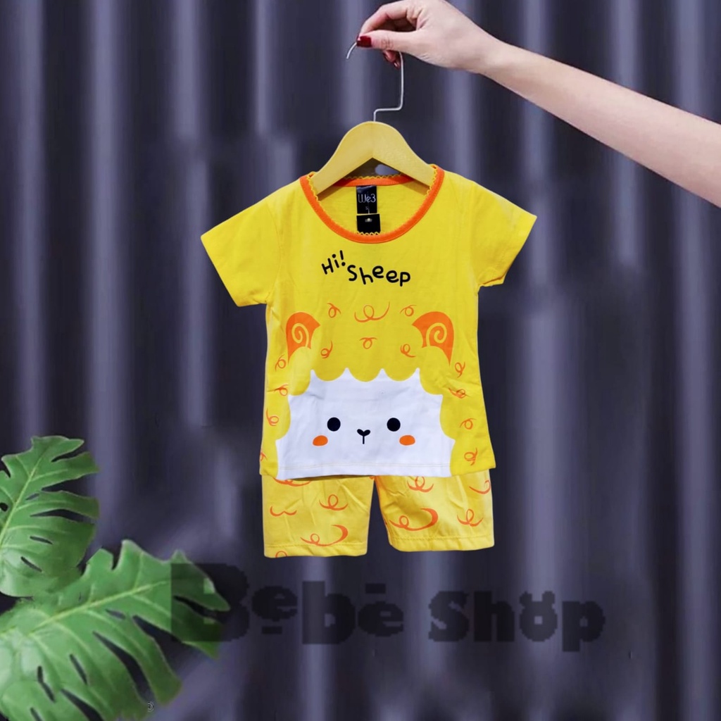 Setelan baju anak terbaru termurah bahan import hey sheep usia  1sampai 7tahun