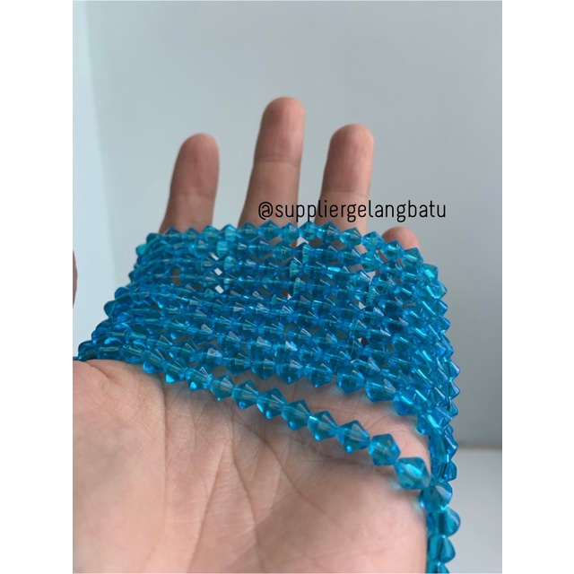 kristal BICONE AUSTRIA BIRU 6mm diamond belimbing craft GELANG KALUNG