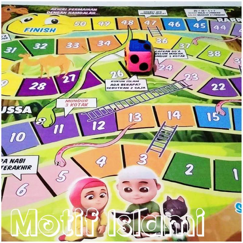 Mainan Edukasi Ular Tangga Jumbo Free Dadu Boneka