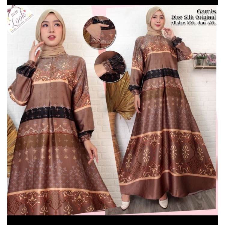 gamis motif dior silk