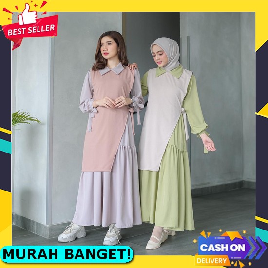 Dress Polos Wanita Terbaru2022 Nada Dress Bordir Wd Baju Wanita Terbaru Gamis Muslim Busana Wanita R