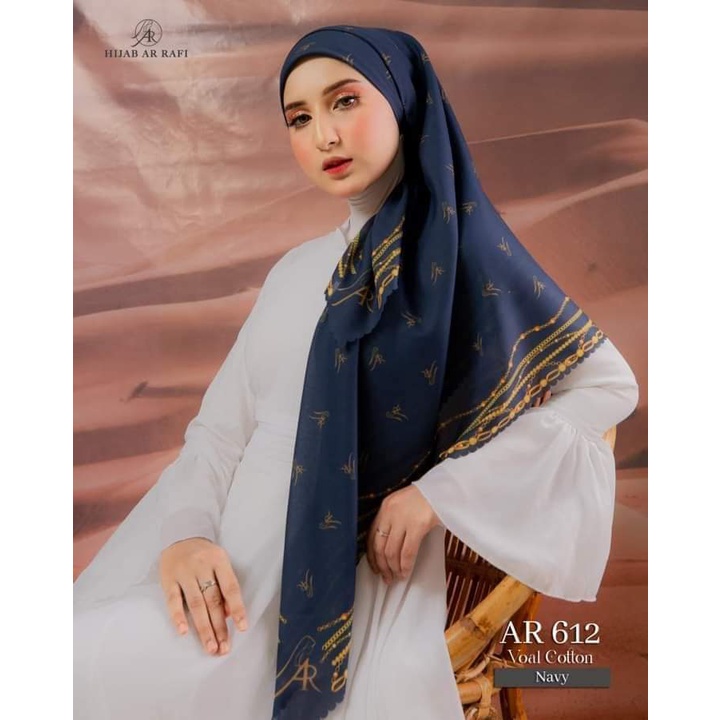 Jilbab Hijab Segi Empat Motif Arrafi AR 612 ORI Kerudung Instan Segi Empat Arrafi Terbaru