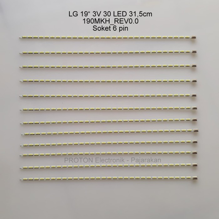 Lampu Backlight TV LG 19" 30 LED SMD 3V 31.5cm 190MKH rev0.0 6pin 45V